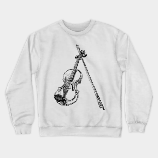 Violin Image Crewneck Sweatshirt by rachelsfinelines